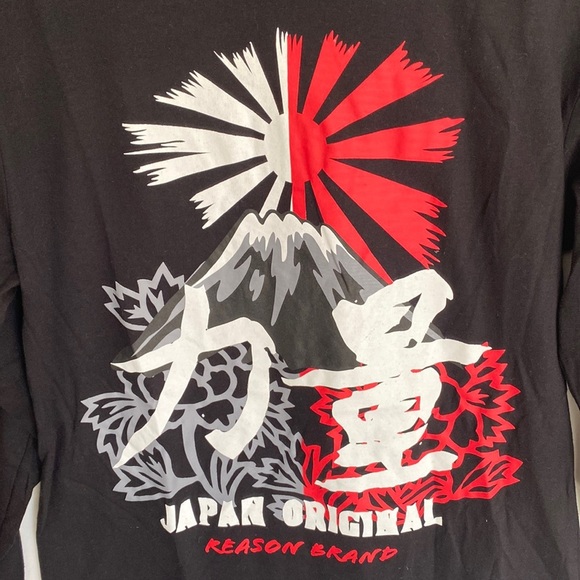 Reason Black Long-sleeve hooded Graphic Tee, Size M, NWOT - Picture 4 of 6